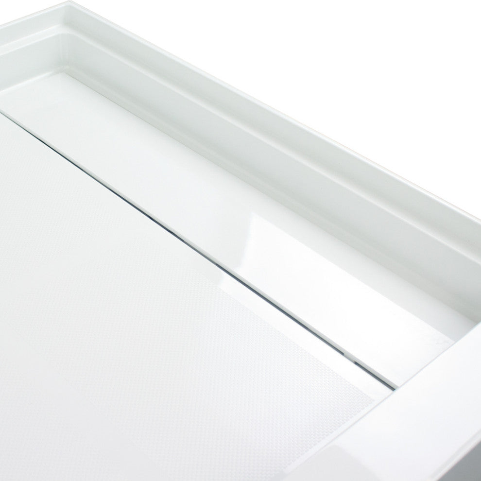 Transolid Linear 60"x32" Rectangular Alcove Shower Base with Left Hand Drain, White, Left Hand