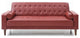 Andrews 85 in. W Flared Arm Faux Leather Straight Sofa, Red