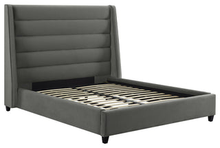 TOV Furniture Koah Grey Velvet Bed in King