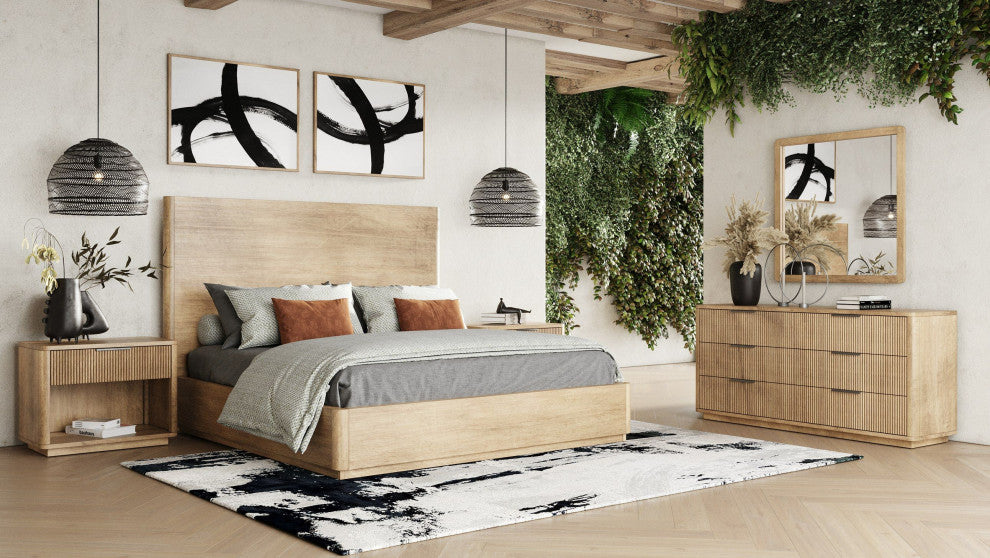 Nova Domus Santa Monica Modern Natural Oak Square Mirror
