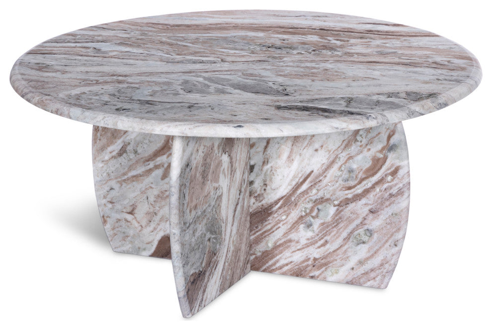 Formentera Marble Coffee Table, Brown, Coffee Table