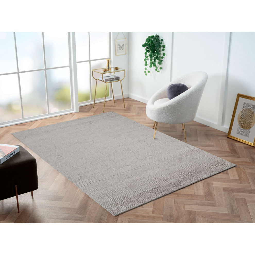 Bliss Solid Area Rug, Light Gray, 2'6"x8'