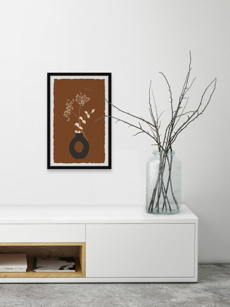 "Stems and Leaves" Framed Painting Print, 24x36