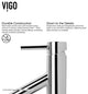 VIGO Grant 13" H Single Handle Single Hole Bathroom Vessel Faucet, Chrome