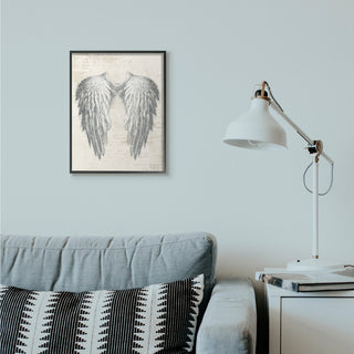 Heavenly Wings Silver Parchment Design, 16"x20"