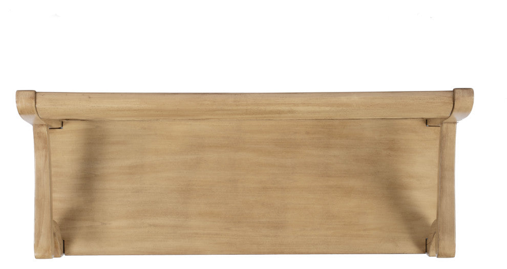 Gerrit Wooden 44"W Bench, Antique Beige