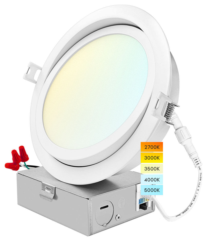 Luxrite 6" Gimbal LED Recessed Light 5 CCT 15W 1400LM Dimmable