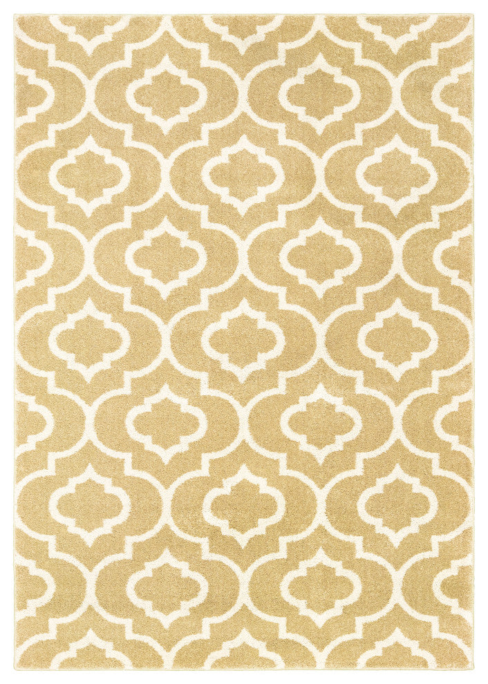 Oriental Weavers Carson Gold/ Ivory Geometric Indoor Area Rug 3'10"X5'5"