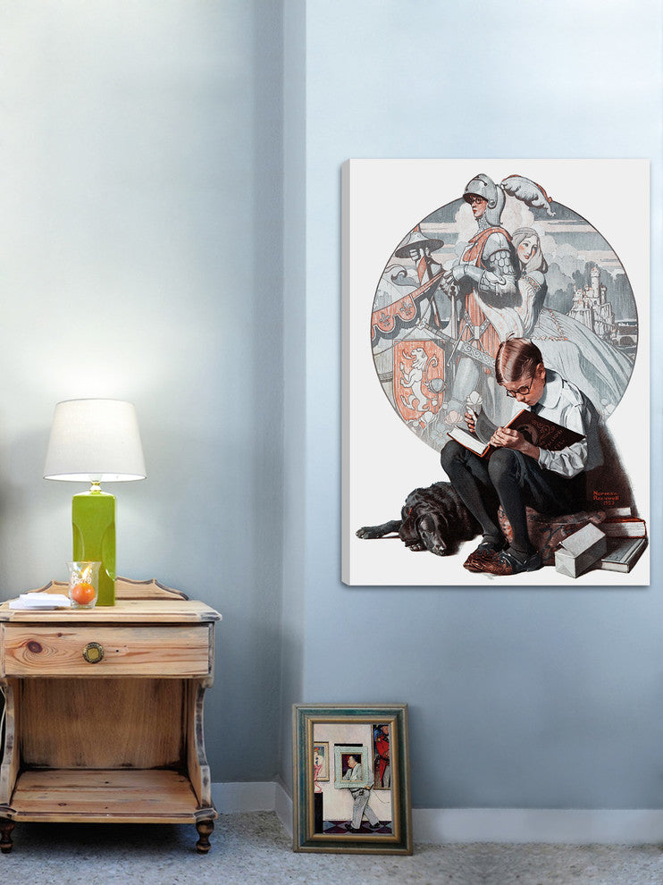 "Age of Romance" Painting Print on Canvas by Norman Rockwell