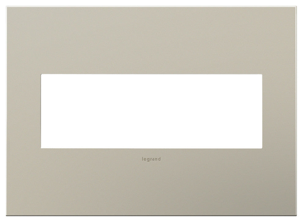 Adorne Cast Metal Wall Plate, Satin Nickel, 3-Gang