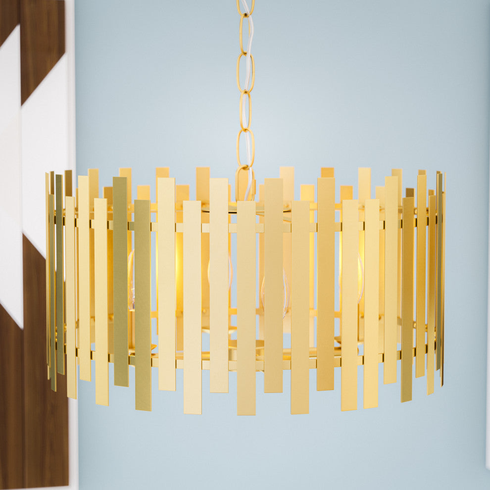 Kenroy 93786GLD 4-Light Pendant, Picket