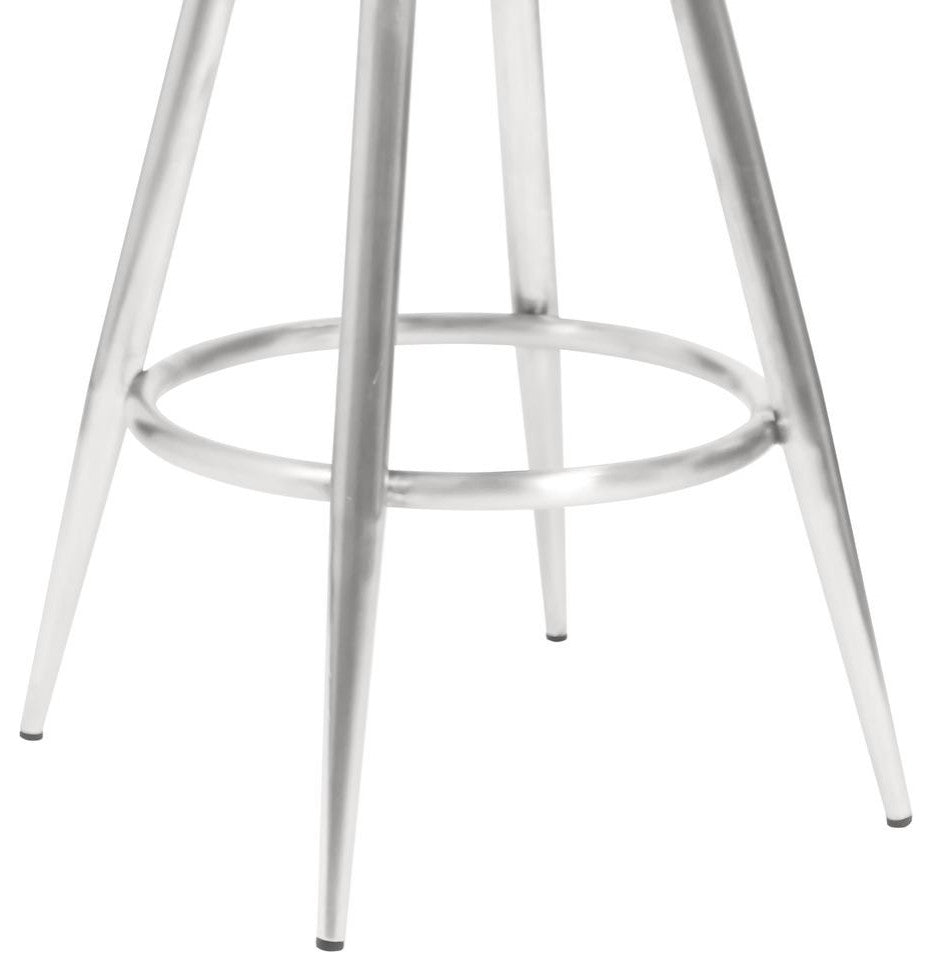 Amador 26 Counter Height Barstool in Brushed Stainless Steel and Vintage...