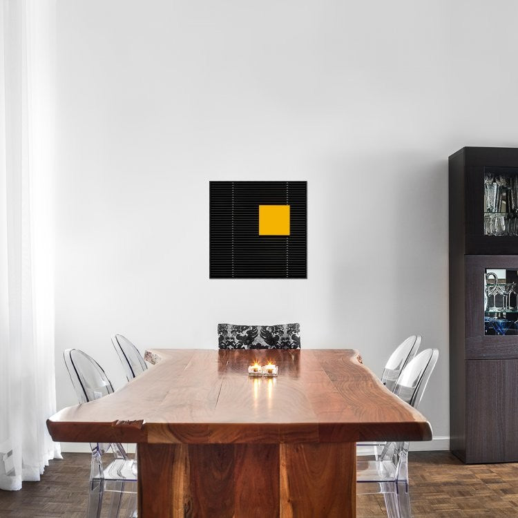 "Yellow Square" Framed Canvas Giclee by Luc Vangindertael, 23x23"