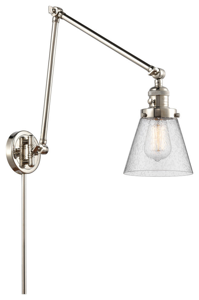 Cone Swing Arm With Switch, Polished Nickel, Seedy, Seedy
