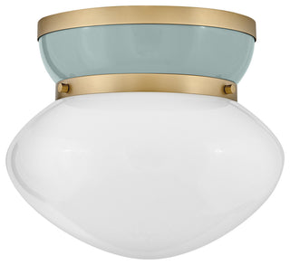 Lark 83601 Lucy 12"W Flush Mount Bowl Ceiling Fixture - Lacquered Brass /