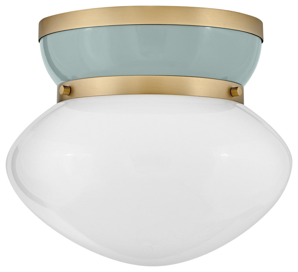 Lark 83601 Lucy 12"W Flush Mount Bowl Ceiling Fixture - Lacquered Brass /