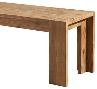 Benzara BM186134 Solid Acacia Wood Bench with Bracket Legs, Brown