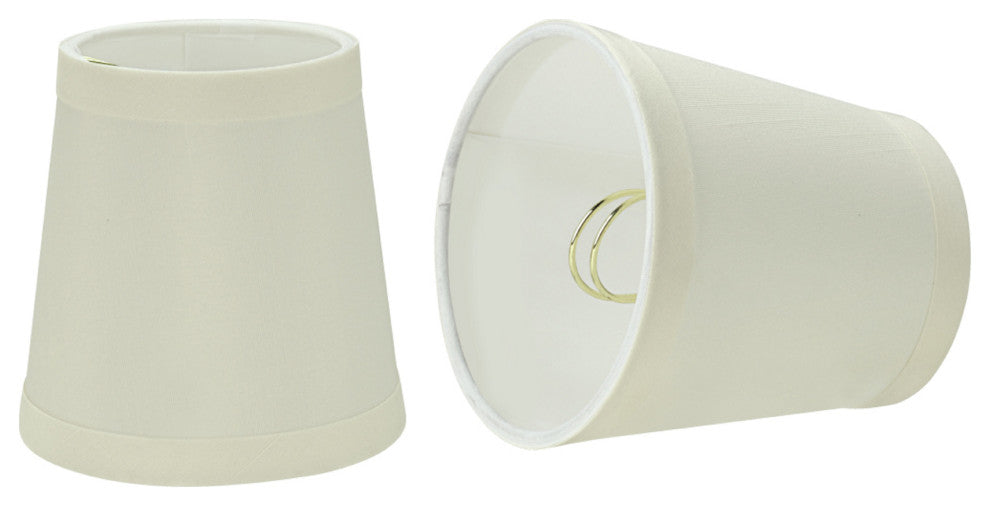 Aspen Creative 32717-X Hardback Empire Clip-On Lamp Shade Off White 3" x 4" x 4"