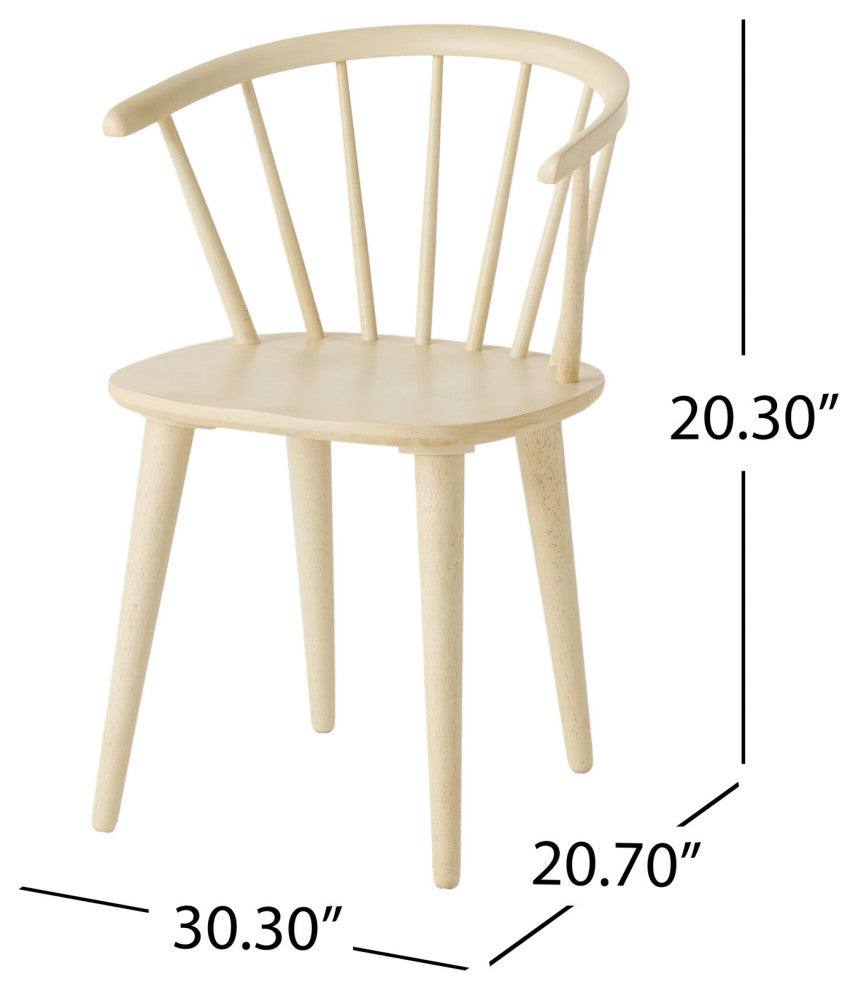 GDF Studio Bramote Countryside Rounded Back Spindle Dining Chairs, Set of 2