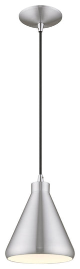 Livex Lighting Brushed Aluminum 1-Light Mini Pendant