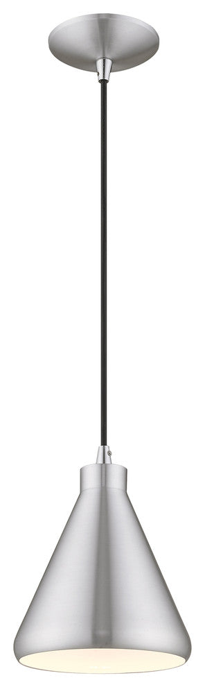 Livex Lighting Brushed Aluminum 1-Light Mini Pendant