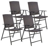 Modern Rattan Folding Chair Set of 4
