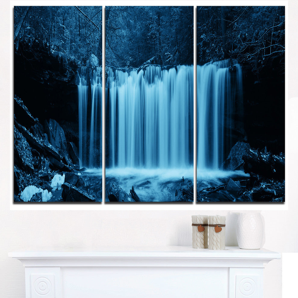 "Waterfalls in Wood Black and White" Metal Wall Art, 3 Panels, 36"x28"