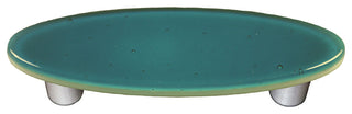 Steel Blue Pull Oval, Black Post