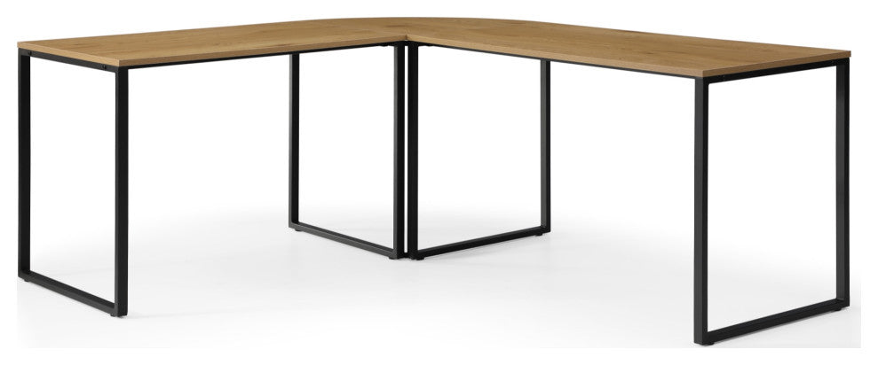 Loft Lyfe Zeus Desk, L-Shaped, Natural/Black