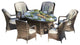 Direct Wicker 6 Seat Oval Fire Pit Dining Table With Eton Chair