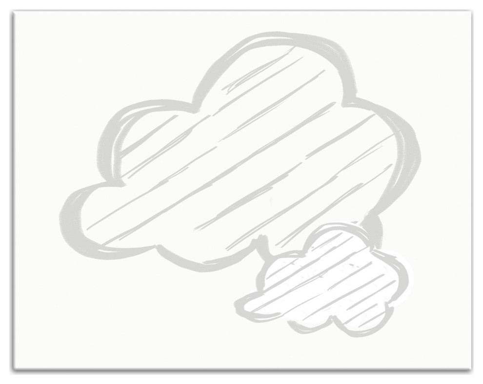 Light Gray Striped Clouds 14x11 Canvas Wall Art