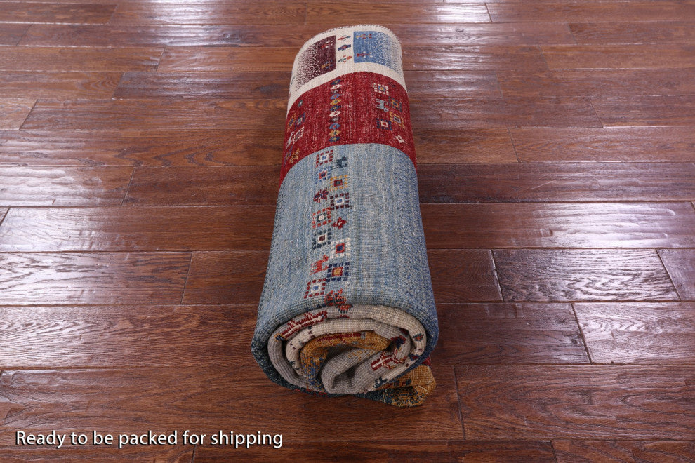 5' 5" X 7' 9" Tribal Persian Gabbeh Handmade Wool Rug Q9760