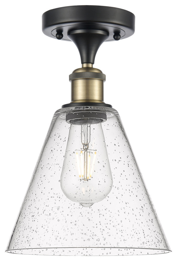 Innovations 516-1C-BAB-GBC-84 1 Light Semi-Flush Mount, Black Antique Brass