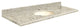 Quartz 61"x22" Vanity Top, Single Faucet Hole, Carmel, Biscuit Bowl