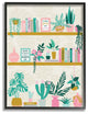 Chic Cottage Bookshelf with Tropical Plant Greenery16x20