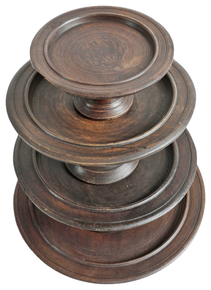 Consigned Vintage Java Pedestal Tray, X-Large