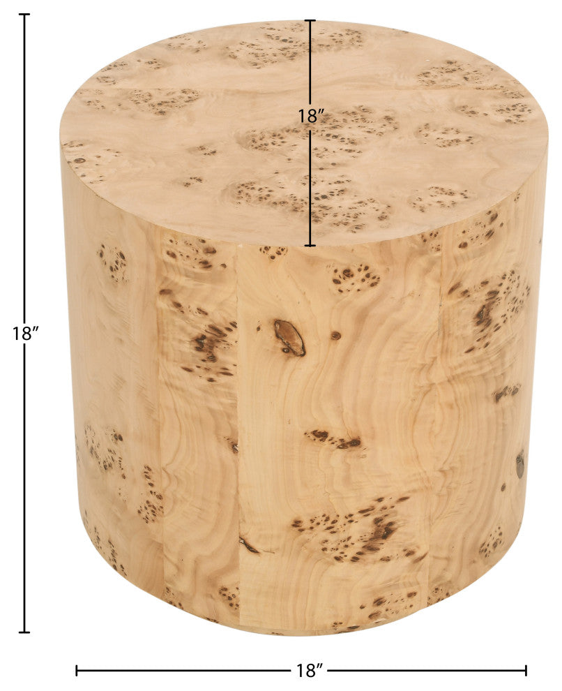 Burl Natural Ash End Table