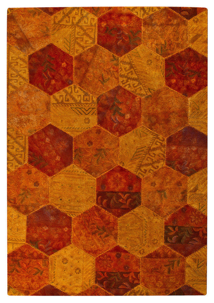 Hand Tufted Orange Wool Area Rug