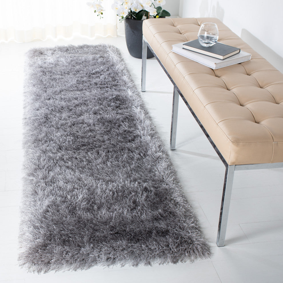 Safavieh Vegas Shag Vgs868F Solid Color, Shag Rug, Gray, 10'6"x14'0"