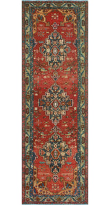 Fine Vintage Distressed Destiny Rust/Beige Runner, 3'6x10'8