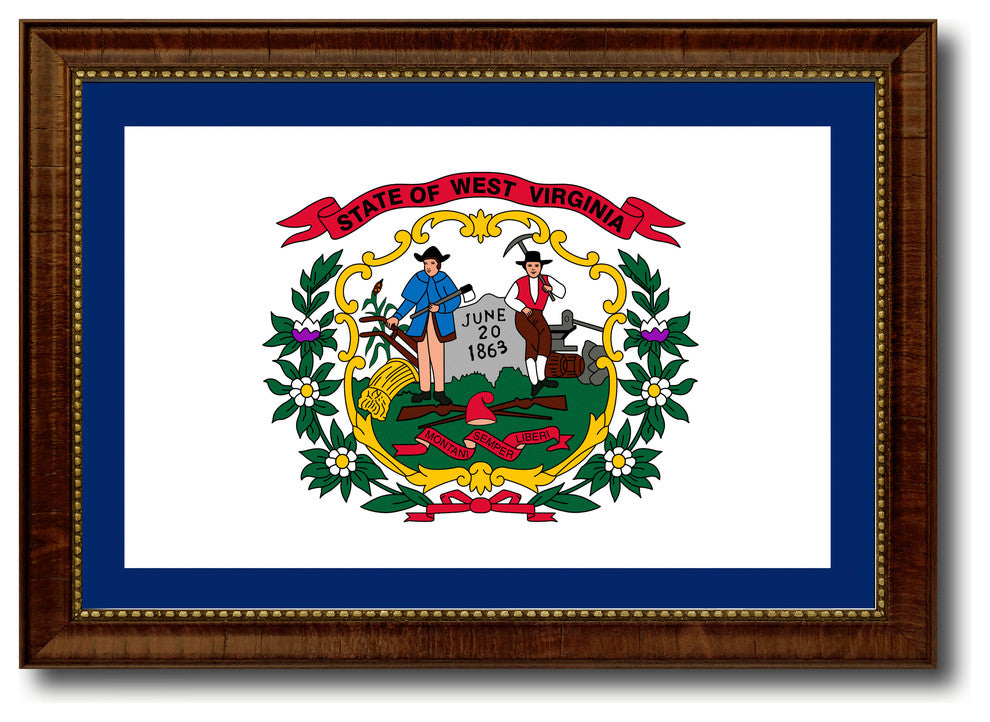 West Virginia State Flag Canvas Print, 19"x27"