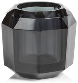 Ruxley 3.25" Faceted Crystal Vase, Smoke