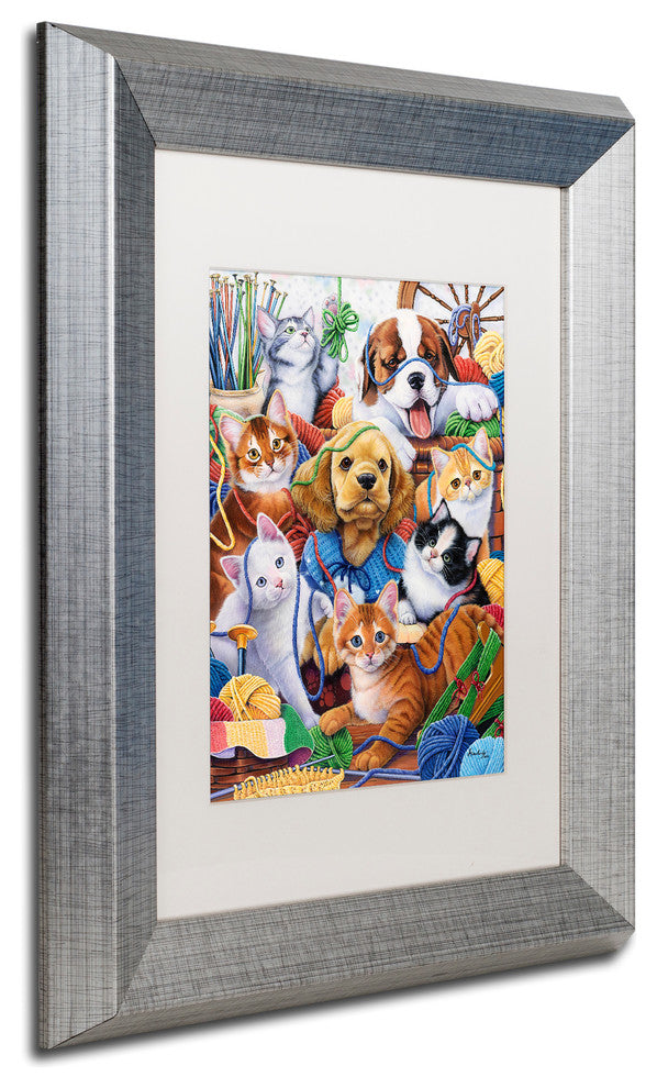 Jenny Newland ''Yarn Buddies'' Matted Framed Art, 14x11