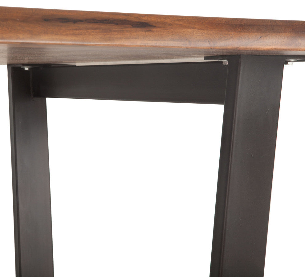 Belfrie 72-Inch Acacia Wood Dining Table in Dark Walnut Finish