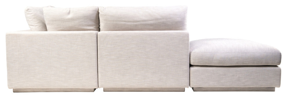 5 PC Set Feather Filled Taupe Fabric Dream Modular Sectional