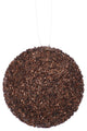 4-Piece Sequin and Glitter Drenched Christmas Ornaments Set, 4", Chocolate Brown