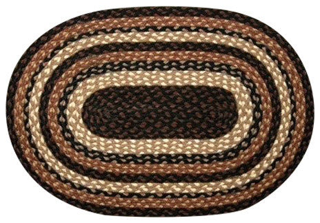 Earth Rugs RC-313 Mocha / Frappuccino Rectangle Braided Rug 8 Feet x 10 Feet