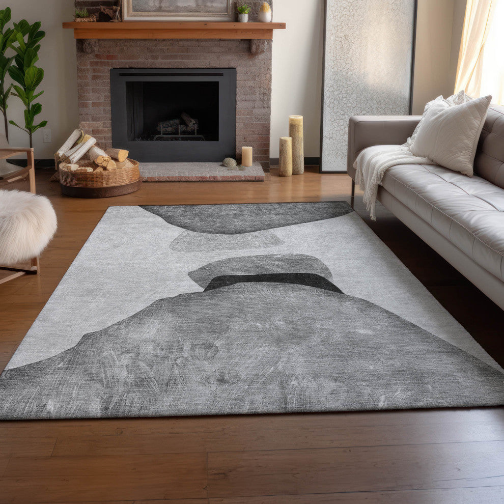 Premium Machine Washable Mayfield AMF547 Gray 2'6" x 3'10" Rug