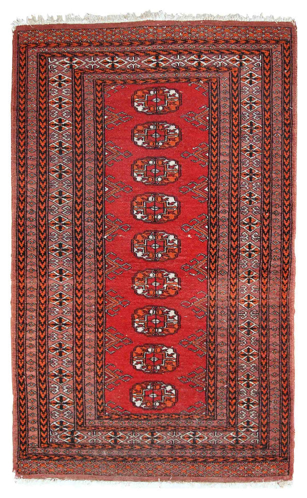 Handmade Vintage Pakistani Lahore Rug, 2.6'x4.2', 80cmx130cm 1960s