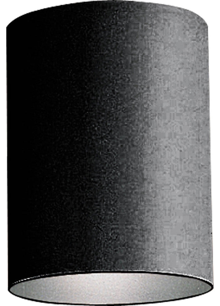 Cylinder 5" Outdoor Flush Mount, Black and Metal shade